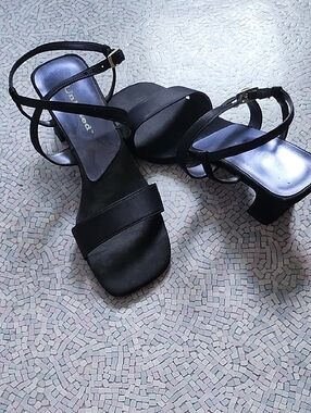 Dark Navy Strappy Block Heel Sandals - Women